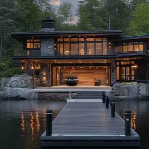 Integrated Boathouse Garage