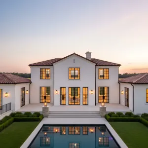 Lantern-Lit Villa With Reflective Pool