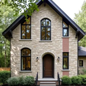 Stone Façade with a Gothic Flair