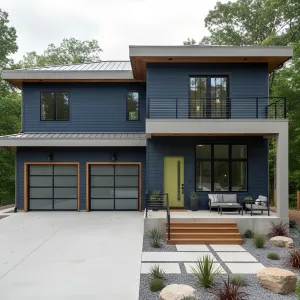 Matte Navy Modern With Lime Entry