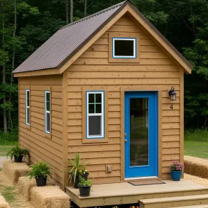 Tiny Retreat with a Splash of Blue