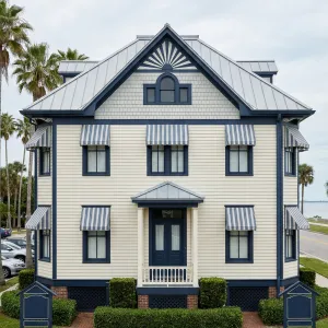 Seaside Striped Gable Villa