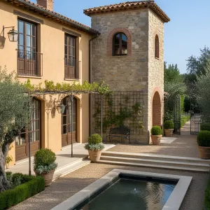 Preview of Tuscan Courtyard With Stone Tower