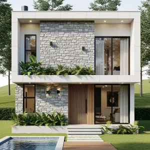 Tiny Stone Cube with a Splashy View
