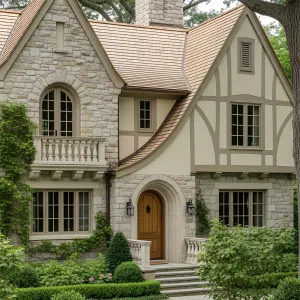 Enchanted Stonework Beneath Leafy Giants