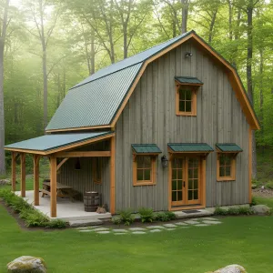 Forest-Edge Gambrel Hideaway