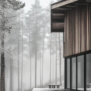 Rustic Wood With Modern Aluminum Framing and Detailing