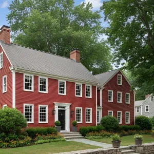 Red Clapboard Colonial with Ell