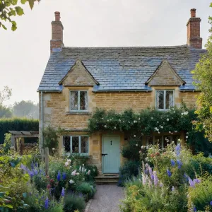 Honeyed Stone Garden Rose Cottage