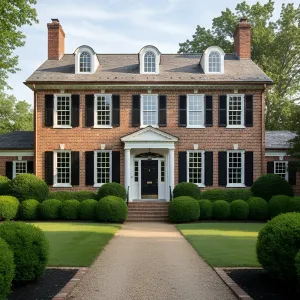 Black-Shuttered Brick Colonial Stature