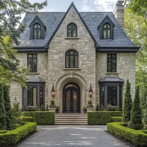 Chic Manor with Stone Splendor