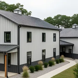 Sleek Silver Barndominium Haven