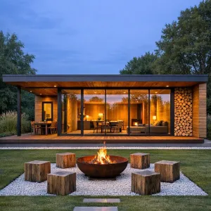 Lakeside Glass Pavilion Cabin