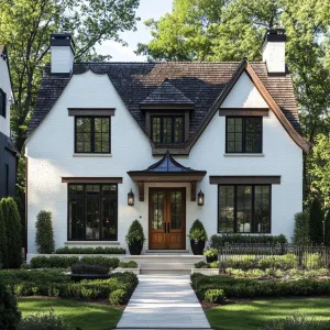 Charming White Brick Retreat in the Woods