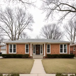 Brick Portico Classic Ranch
