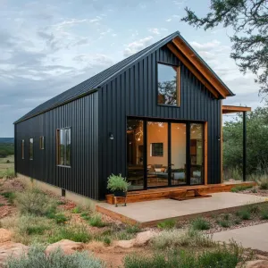 Black Steel Oasis Among Wildflowers
