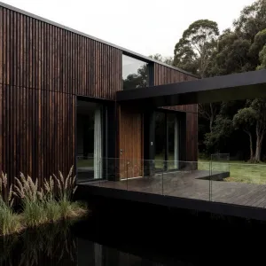 Vertical Timber Delight: The Slatted Elegance