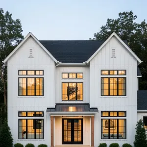 Welcoming White Farmhouse Facade