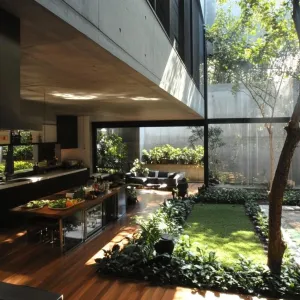 Modern Chic In A Lush, Indoor Courtyard