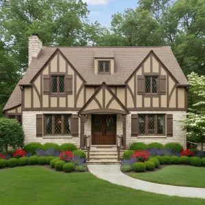 Gingerbread-Gable Tudor With Shutter Poise