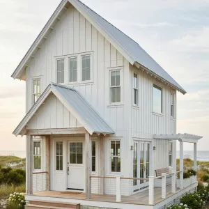 Boardwalk Bluff Cottage With White Cladding