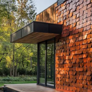 Modern Wooden Haven With Copper Shingles
