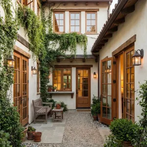 Mediterranean Vine Covered Courtyard Nook