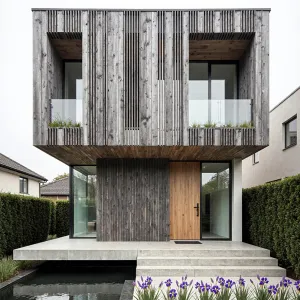 Vertical Slat Surprise: Timber’s Playful Embrace