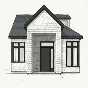 Framed Stone Portal Cottage Front