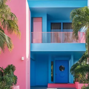Electric Blue and Pastel Pink With Clean Lines