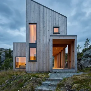 Pale Timber Tower In Mountain Hollow