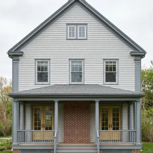 Slate Trim Colonial With Sunny Doors