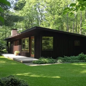 Jet-Black Hideaway with a Green Glow