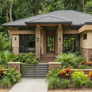 Tropical Stone Court Pavilion Home