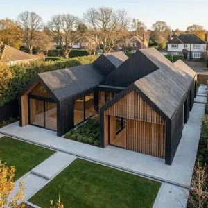 Gabled Timber Courtyard Pavilion Home