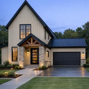 Stone Framed Nordic Gable Dwelling