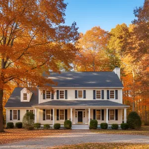 Autumn Dreamscape: Suburban Elegance Unveiled