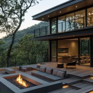 Integrated Fire Pit and Seating