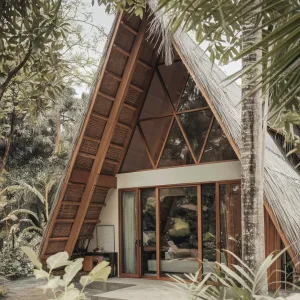 Triangular Tropics: Geometric Jungle Hideaway