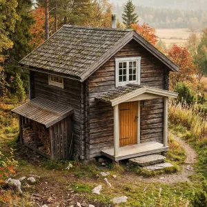Weathered Hillside Timber Cottage