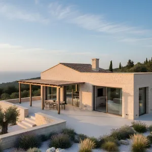 Cliff-Edge Limestone Pergola Residence