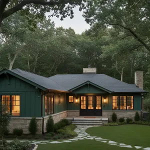 Evergreen Ranch With Quarry Stone Base