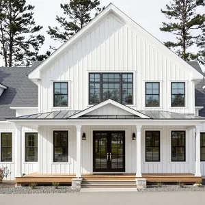 Chic Barn-Inspired Dwelling with Porch Appeal