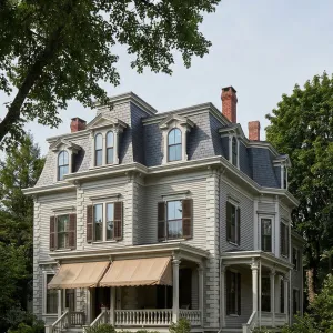 Stately Slate Mansard Veranda House