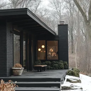 Matte Black Brick Walls