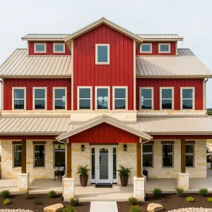 Red and Ready: The Bold Barndominium