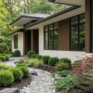 Woodland Stream Courtyard With Modern Edge