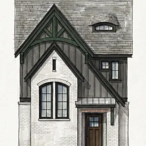 Gabled Brick And Timber Storybook Cottage