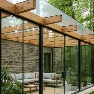 Reflective Serenity: A Woodland Glass Retreat