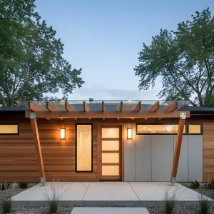 Timber Beam Porch With Glass Top